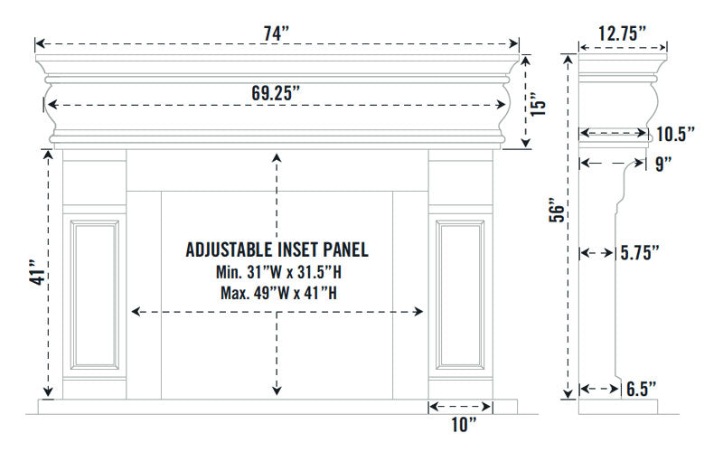 Fireplace Mantel Surround (Cast Stone) 1106.511 GS